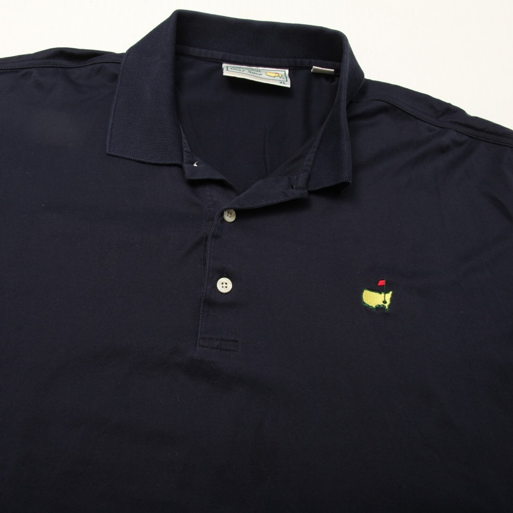 Augusta National Golf Shop Polo Shirt Mens XL Navy Blue Mercerized Cotton Logo